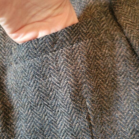 Harris Tweed Handwoven Wool Blazer Jacket Sears Herringbone Gray Sports Coat - Picture 10 of 12